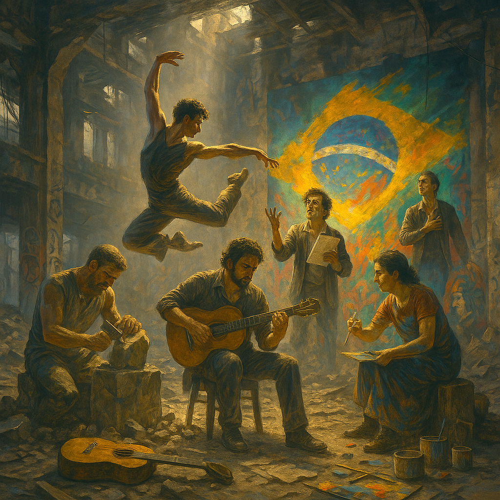 Ser artista no Brasil não é profissão. É resistência. É produzir beleza num país que não te enxerga como trabalhador. É criar num sistema que só te vê quando é pra cobrar. Aqui, artista não vive de aplauso. Mas também não vive de dinheiro. Vive de luta.